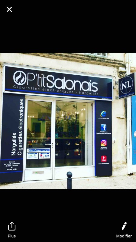 Magasin spécialisé dans la vente de Chicha et cigarette électronique O Ptit Salonais